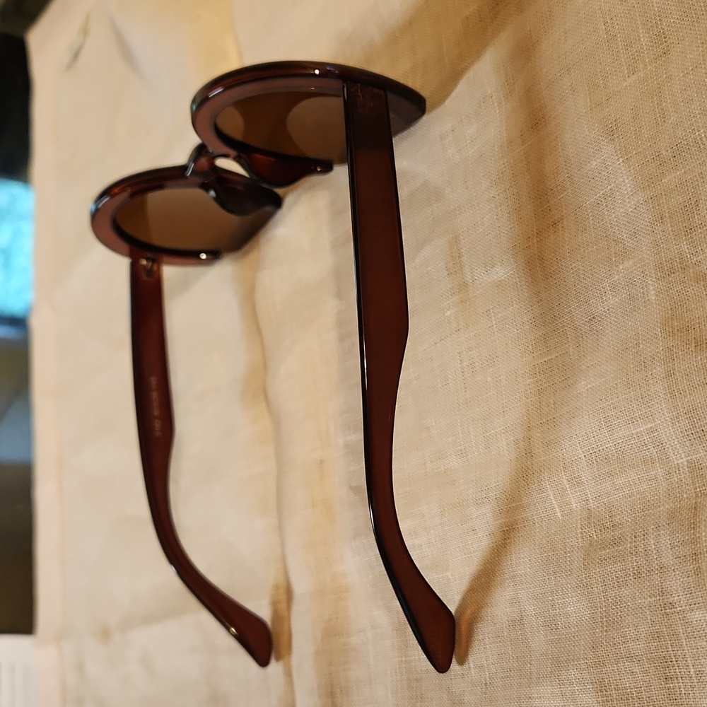 NEW Sunglasses Brown round tortoise shell plastic frame travel vacation summer - Picture 3 of 7